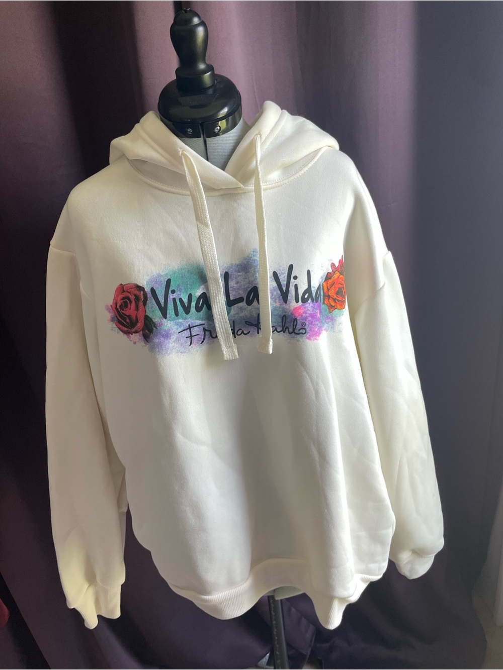 Viva La Vida Graphic Hoodie Sweatshirt - White